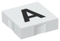 Duplo, Tile 2 x 2 with Black Capital Letter A Pattern