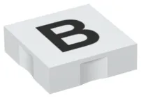 Duplo, Tile 2 x 2 with Black Capital Letter B Pattern