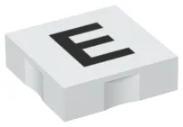Duplo, Tile 2 x 2 with Black Capital Letter E Pattern