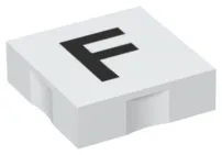 Duplo, Tile 2 x 2 with Black Capital Letter F Pattern