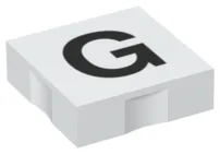 Duplo, Tile 2 x 2 with Black Capital Letter G Pattern
