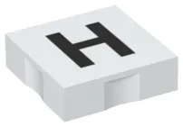 Duplo, Tile 2 x 2 with Black Capital Letter H Pattern