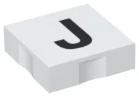 Duplo, Tile 2 x 2 with Black Capital Letter J Pattern