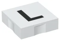 Duplo, Tile 2 x 2 with Black Capital Letter L Pattern