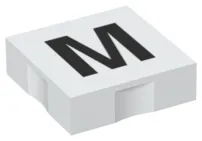 Duplo, Tile 2 x 2 with Black Capital Letter M Pattern
