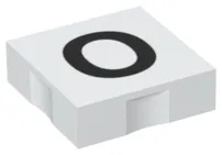 Duplo, Tile 2 x 2 with Black Capital Letter O Pattern