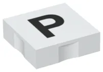 Duplo, Tile 2 x 2 with Black Capital Letter P Pattern
