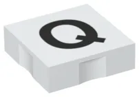 Duplo, Tile 2 x 2 with Black Capital Letter Q Pattern