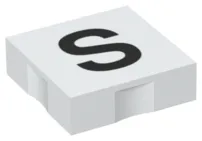 Duplo, Tile 2 x 2 with Black Capital Letter S Pattern