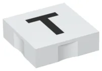 Duplo, Tile 2 x 2 with Black Capital Letter T Pattern