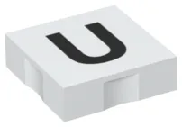 Duplo, Tile 2 x 2 with Black Capital Letter U Pattern