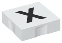 Duplo, Tile 2 x 2 with Black Capital Letter X Pattern