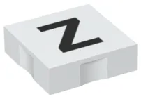 Duplo, Tile 2 x 2 with Black Capital Letter Z Pattern