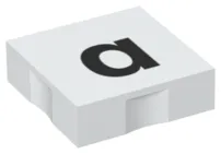 Duplo, Tile 2 x 2 with Black Lowercase Letter a Pattern