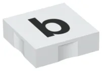Duplo, Tile 2 x 2 with Black Lowercase Letter b Pattern