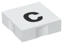 Duplo, Tile 2 x 2 with Black Lowercase Letter c Pattern
