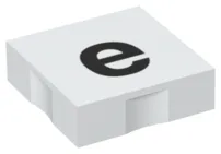 Duplo, Tile 2 x 2 with Black Lowercase Letter e Pattern