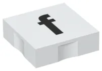 Duplo, Tile 2 x 2 with Black Lowercase Letter f Pattern