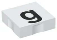 Duplo, Tile 2 x 2 with Black Lowercase Letter g Pattern