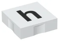 Duplo, Tile 2 x 2 with Black Lowercase Letter h Pattern