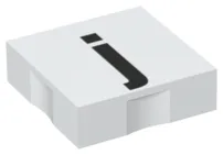 Duplo, Tile 2 x 2 with Black Lowercase Letter j Pattern