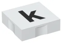 Duplo, Tile 2 x 2 with Black Lowercase Letter k Pattern