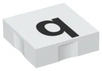 Duplo, Tile 2 x 2 with Black Lowercase Letter q Pattern