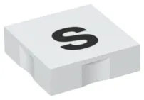 Duplo, Tile 2 x 2 with Black Lowercase Letter s Pattern
