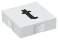 Duplo, Tile 2 x 2 with Black Lowercase Letter t Pattern