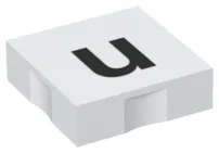 Duplo, Tile 2 x 2 with Black Lowercase Letter u Pattern