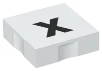 Duplo, Tile 2 x 2 with Black Lowercase Letter x Pattern