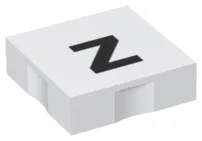 Duplo, Tile 2 x 2 with Black Lowercase Letter z Pattern