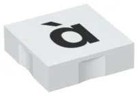 Duplo, Tile 2 x 2 with Black Lowercase Letter a with Grave (à) Pattern