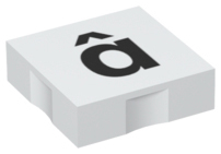 Duplo, Tile 2 x 2 with Black Lowercase Letter a with Circumflex (â) Pattern
