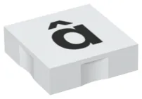 Duplo, Tile 2 x 2 with Black Lowercase Letter a with Circumflex (â) Pattern