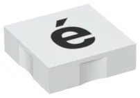 Duplo, Tile 2 x 2 with Black Lowercase Letter e with Acute (é) Pattern