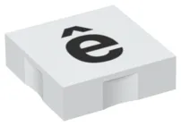 Duplo, Tile 2 x 2 with Black Lowercase Letter e with Circumflex (ê) Pattern