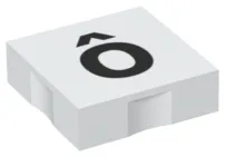 Duplo, Tile 2 x 2 with Black Lowercase Letter o with Circumflex (ô) Pattern