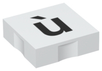Duplo, Tile 2 x 2 with Black Lowercase Letter u with Grave (ù) Pattern