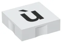 Duplo, Tile 2 x 2 with Black Lowercase Letter u with Grave (ù) Pattern