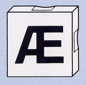 Duplo, Tile 2 x 2 with Black Capital Letter Æ Pattern