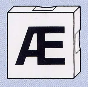 Duplo, Tile 2 x 2 with Black Capital Letter Æ Pattern