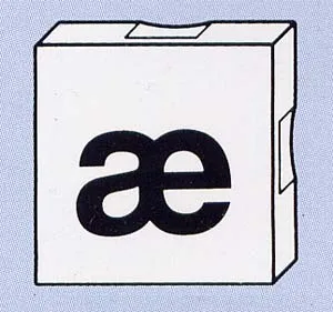 Duplo, Tile 2 x 2 with Black Lowercase Letter æ Pattern