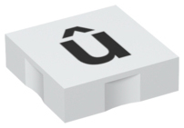 Duplo, Tile 2 x 2 with Black Lowercase Letter u with Circumflex (û) Pattern