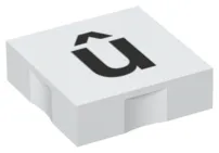 Duplo, Tile 2 x 2 with Black Lowercase Letter u with Circumflex (û) Pattern
