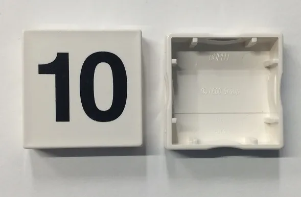 Duplo, Tile 2 x 2 with Black Number 10 Pattern