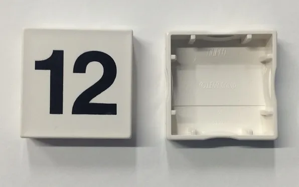 Duplo, Tile 2 x 2 with Black Number 12 Pattern