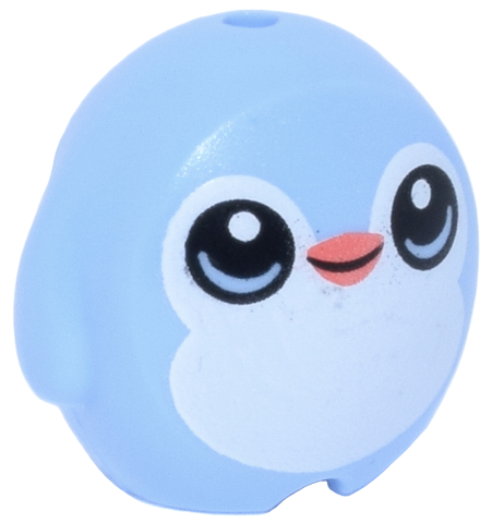 Minifigure, Utensil Pillow Plush Toy with Penguin with Black Eyes, Coral Beak and White Stomach Pattern