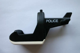 Duplo Helicopter Body with White Base with White 'POLICE' Pattern on Both Sides