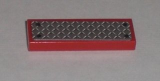 Tile 1 x 3 with Black Rivets on Silver Tread Plate Pattern (Sticker) - Set 7206